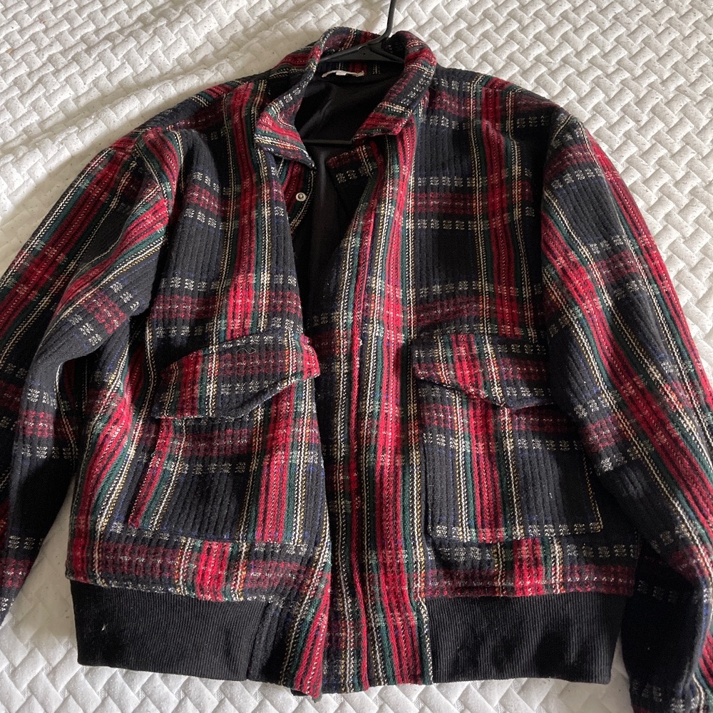 Blue red and green bomber
